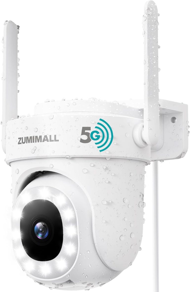 ZUMIMALL 4MP Camera Surveillance WiFi Exterieure, Caméra de Surveillance 24/7 avec Alexa, 360°PTZ, Vision Nocturne Couleur, AI/PIR Détection Humaine
