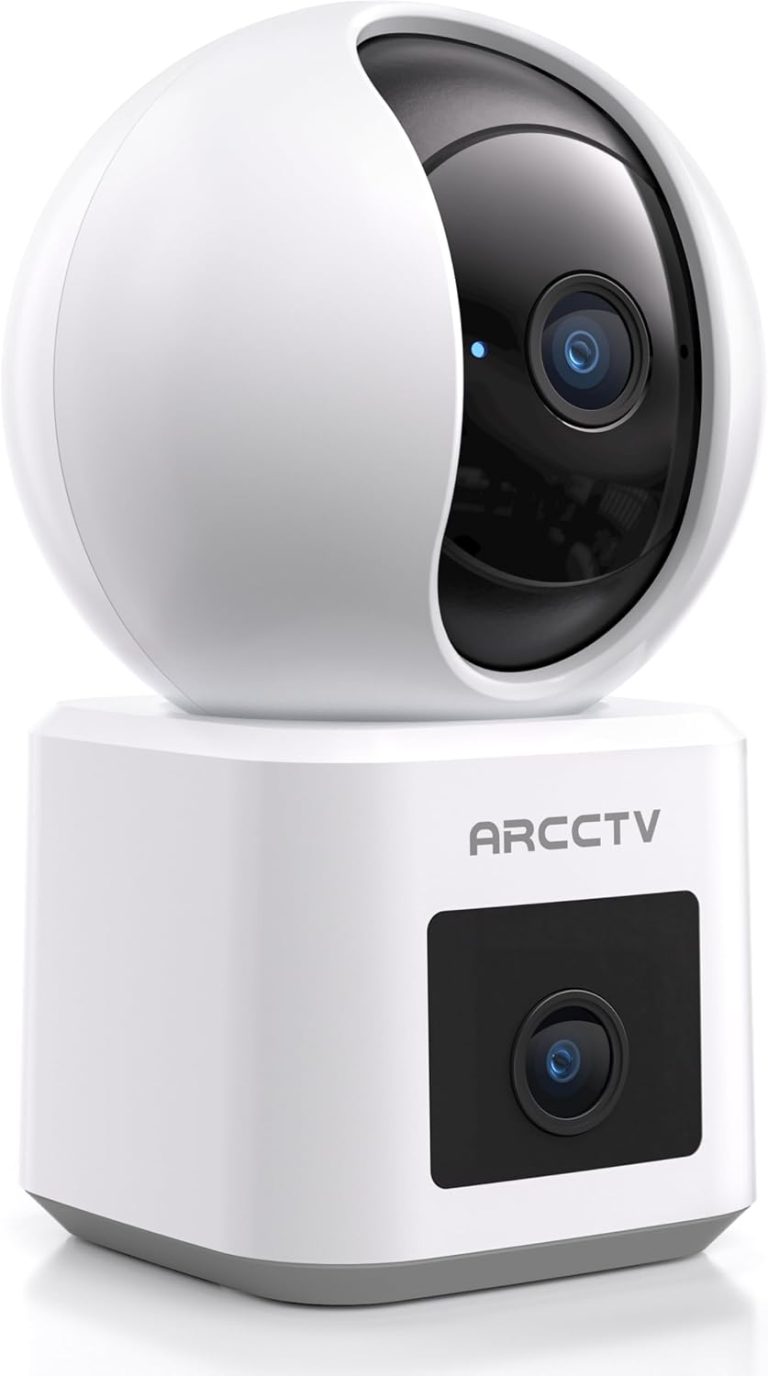 ARCCTV Y3 Caméra Intérieur WiFi Double Objectif 2.5K pour Chambre/Bébé/Pet, 360° PTZ, WiFi 6, Audio Bidirectionnel, Suivi Automatique